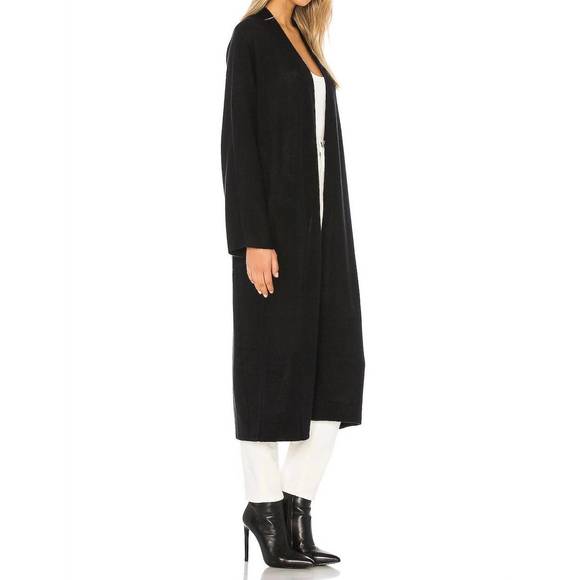 NEW 360 CASHMERE x rocky barnes jelena maxi cashmere cardigan in black - Picture 2 of 3